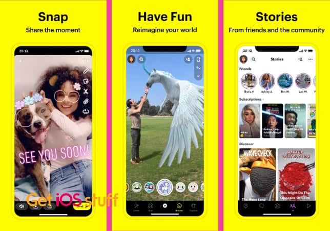 Snapchat iphone selfie camera app