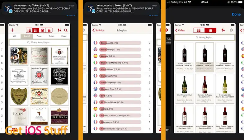 Screenshot of VinoCell - wine cellar manager app