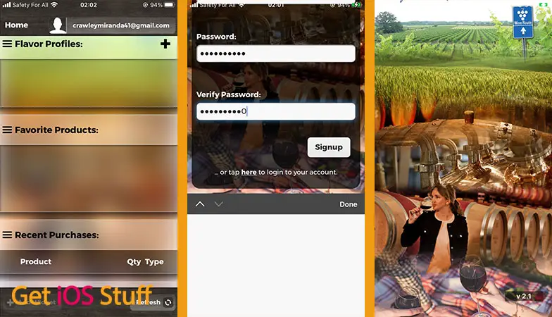 Screenshot of Virtual Cellar wine app